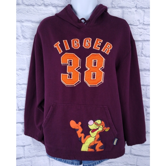 Disney Tops - Vintage 90s Disney Tigger Boxy Hoodie Sweatshirt L